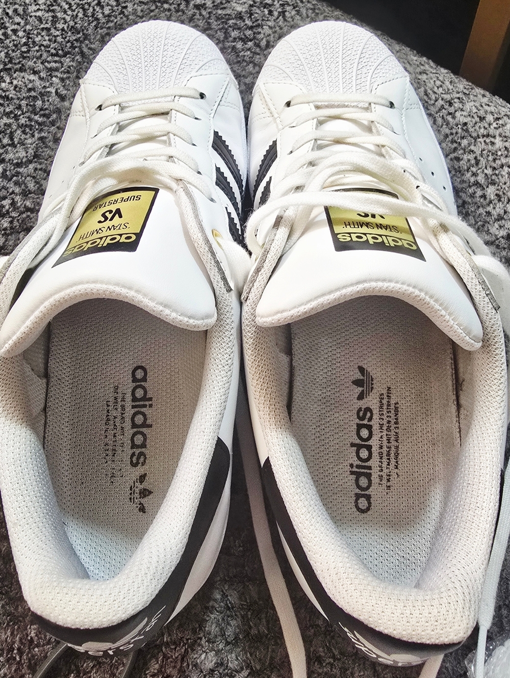 Adidas Superstar “Superstan” White Black Gold Lace Sneakers Mens 6 Womens7.5 - Picture 3 of 8